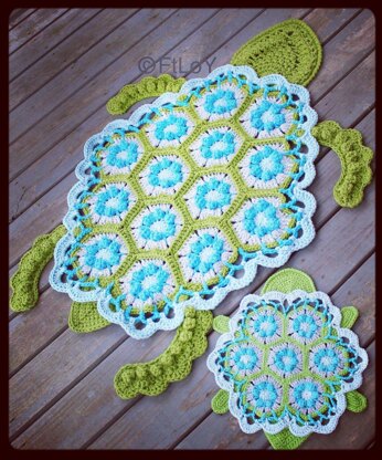 Sea turtle rug w/ washcloth baby