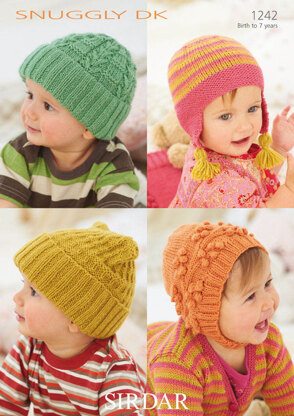 Kids Hats in Sirdar Snuggly DK - 1242