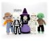 Crochet Pattern: Halloween Characters – Scarecrow, Skeleton, Witch, Mummy and Zombie Crochet Dolls (English)