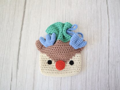 Reindeer Drawstring Treat Bag
