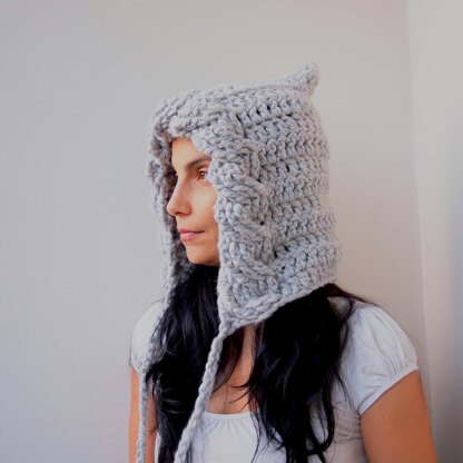 Very winter cable hood hat