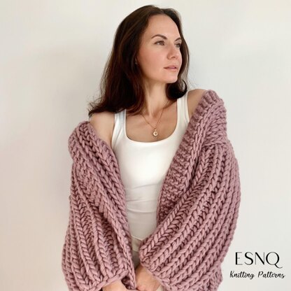 Serene chunky cardigan in English rib stitch