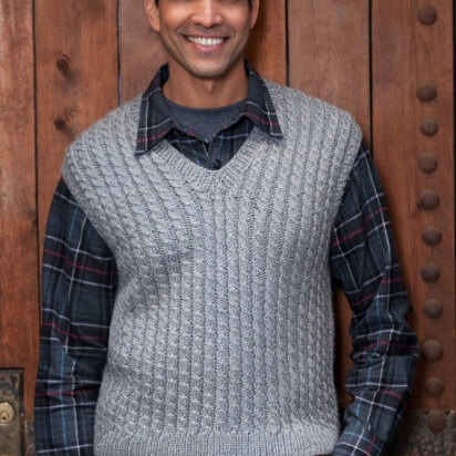 Dad's Cabled Vest in Caron Simply Soft - Downloadable PDF - knitting pattern