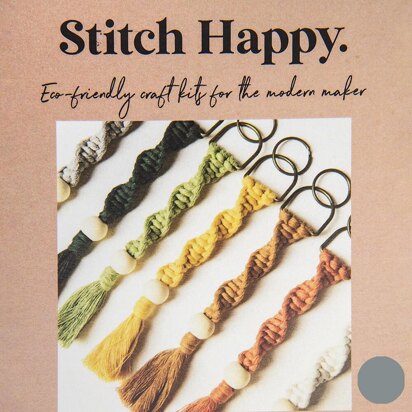 Stitch Happy Mid Grey Keyring Macrame Kit
