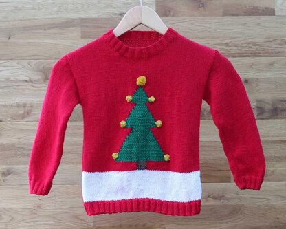 P143 Christmas Tree Motif Jumper