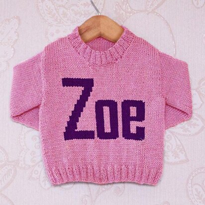 Intarsia - Zoe Moniker Chart - Childrens Sweater