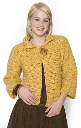 Crochet Matinee 'Swing' Jacket in Lion Brand Homespun - 60122