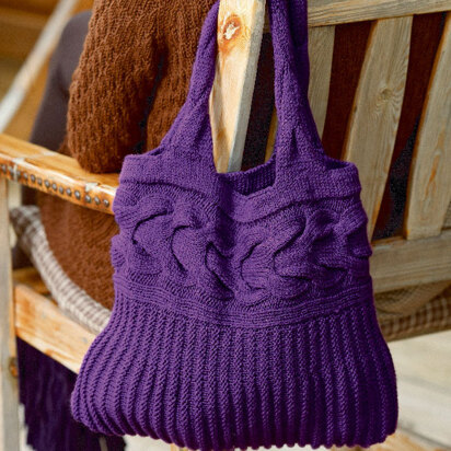 Coat and Tote with Cable Pattern in Schachenmayr Universa - S6902AB - Downloadable PDF