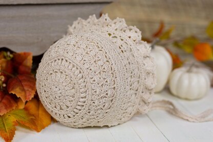 Pumpkin Spice Lace Baby Bonnet