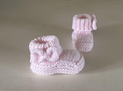 Luna Bow Baby Booties