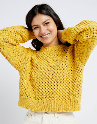 Saltwater Sweater in Wool and the Gang Shiny Happy Cotton - Leaflet
