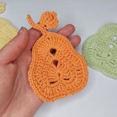 Crochet pear coaster