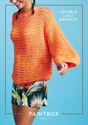 Loveable Lacy Sweater - Free Knitting Pattern For Women in Paintbox Yarns Metallic DK