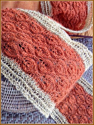 Lots of Leaves Autumn Lace Knit Scarf
