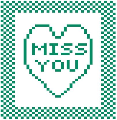 'Miss You' Heart Dishcloth