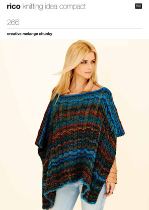 Poncho & Tie Front Jacket in Rico Creative Melange Chunky - 266