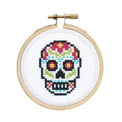 The Stranded Stitch Sugar Skull Cross Stitch Kit - 3 inches