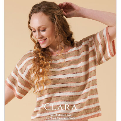 Clara Eyelet Striped Top in West Yorkshire Spinners Exquisite Lace - DBP0272 - Downloadable PDF