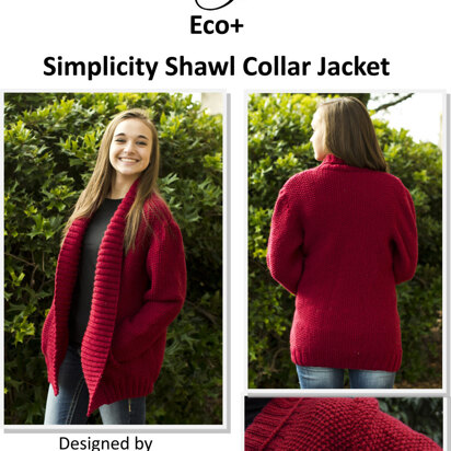 Simplicity Shawl Collar Jacket in Cascade Eco+ - C255