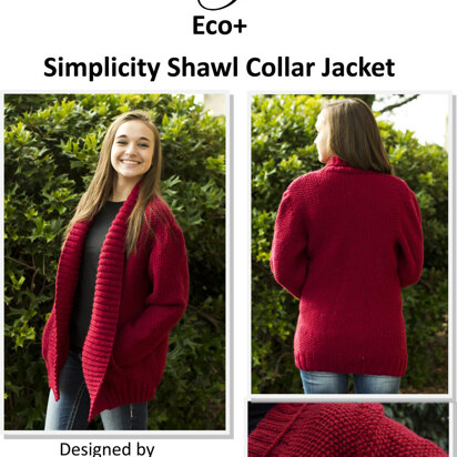 Simplicity Shawl Collar Jacket in Cascade Eco+ - C255 - knitting pattern