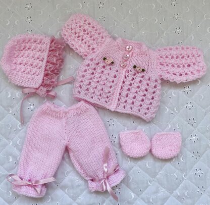 Dolls clothes knitting pattern 10 inch tall matinee Coat leggings, Bonnet and shoes