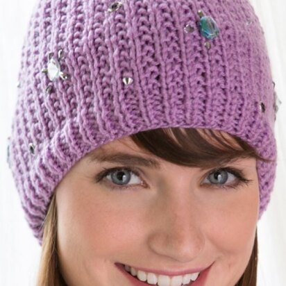 Bling Beanie in Red Heart Super Saver Economy Solids - LW4333