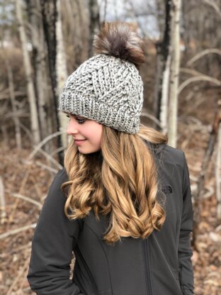 Knit Diamond Twist Beanie