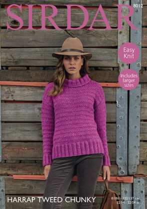 Woman’s Tunic Sweater in Sirdar Harrap Tweed Chunky - 8012 - Downloadable PDF