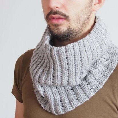 Knit look cowl neckwarmer ( man, woman)