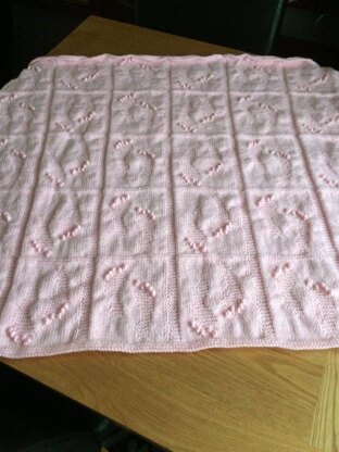 Pink Footprints Blanket