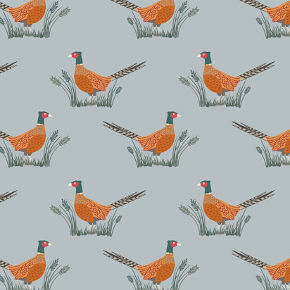Lewis & Irene Country Life Reloved - Pheasants On Grey