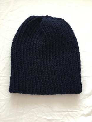 Dark Blue Ribbed Men's Hat