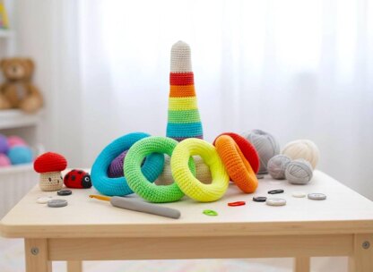 Rainbow stacking rings