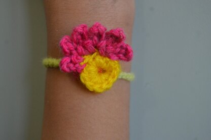 Crochet flower bracelets