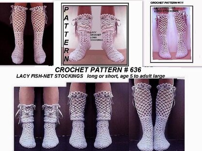 636 LACY FISH-NET CROCHET STOCKINGS