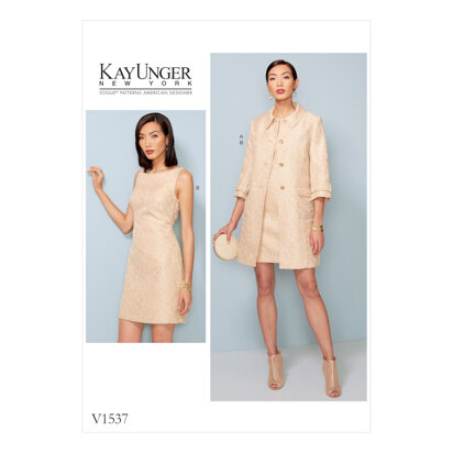 Vogue Misses' Princess Seam Jacket and V-Back Dress with Straps V1537 - Sewing Pattern