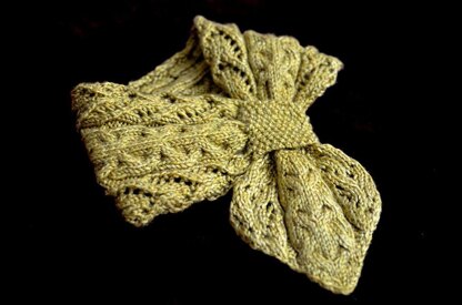 Lace and Cables Scarf ( Keyhole / Ascot / Pull-Through / Vintage / Stay On Scarf Knitting Pattern )