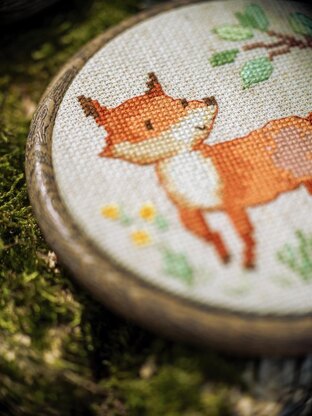 Vervaco Miniature Forest Animals Set Of 3 Cross Stitch Kit - 10cm X 10cm/4in X 4in