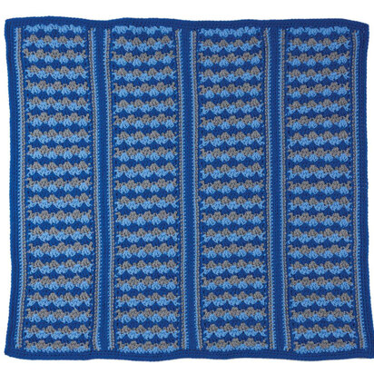 Stormy Blue Stocking Block Blanket Square For Stocking in Caron United - Downloadable PDF