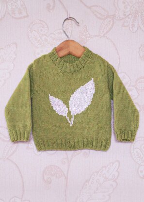 Intarsia - Leaves Silhouette Chart - Childrens Sweater