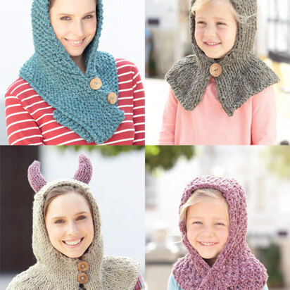 Hoods and Scarves in Sirdar Denim Ultra Super Chunky - 7167 - Downloadable PDF