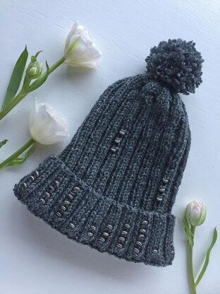 Beads and Ribbing Hat