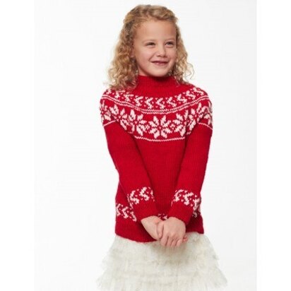 Yuletide Yoke Sweaters in Bernat Satin