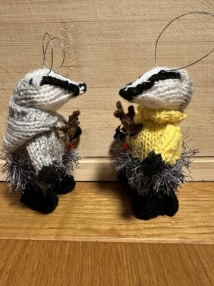 Mini Badger Wearing Rudolph Jumper/Hoodie - Lindor/Ferrero Rocher Cover/Stuffed Hanging Decoration