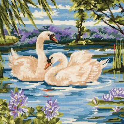 Anchor Swans Needlepoint Kit - 40 x 30cm