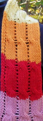 Color-filled Cabled Cowl (or Scarf)