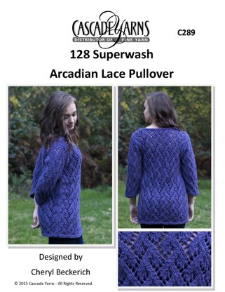 Arcadian Lace Pullover in Cascade Yarns 128 Superwash - C289 - Downloadable PDF