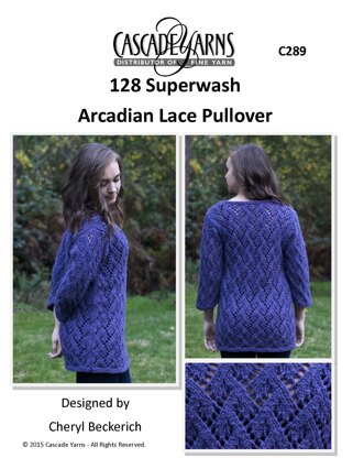 Cascade Yarns C289 Arcadian Lace Pullover (Free) at WEBS