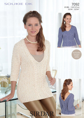 Long and Short Tops in Sirdar Soukie DK - 7092 - Downloadable PDF