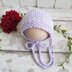Easy Classic Baby Bonnet in seed stitch
